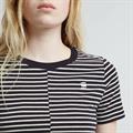 Front seam stripe r t wmn osaka blue-lt chalk stripe