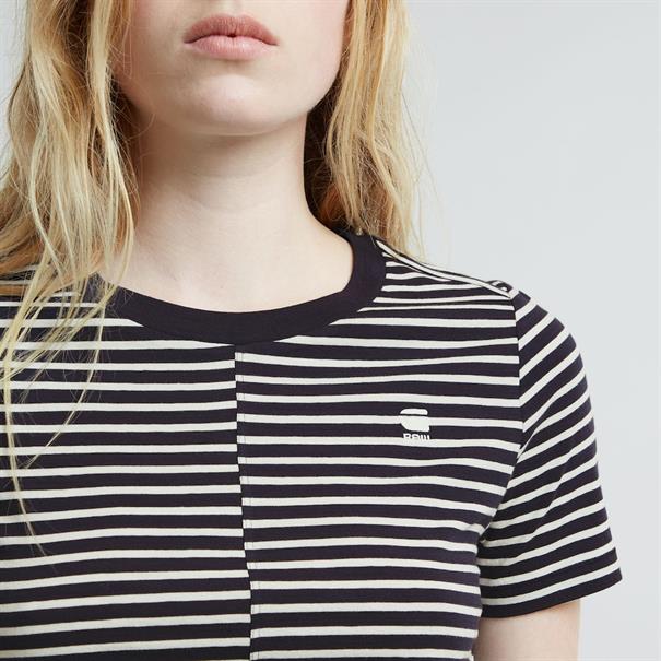 Front seam stripe r t wmn osaka blue-lt chalk stripe