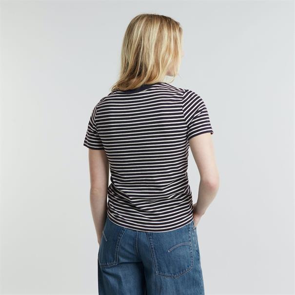 Front seam stripe r t wmn osaka blue-lt chalk stripe