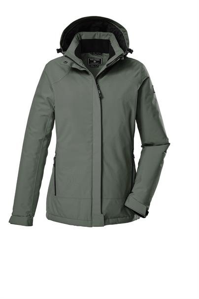 Funktionsjacke mit abzippbarer Kapuze 00738 grüngrau