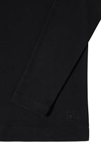 Funnelneck Shirt in Unifarbe black