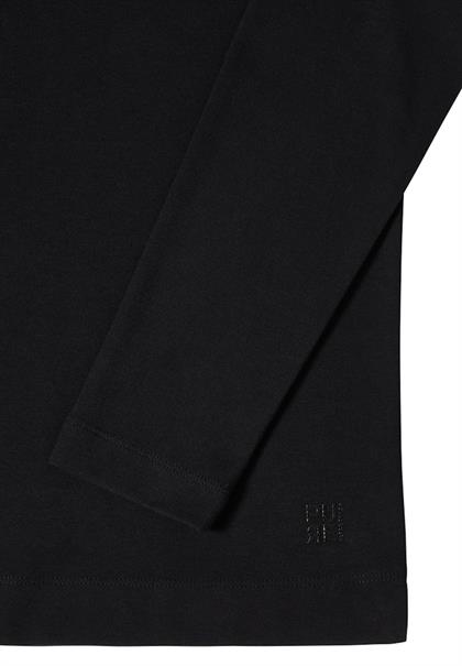 Funnelneck Shirt in Unifarbe black