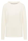 Funnelneck Shirt in Unifarbe creamy white