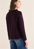 Funnelneck Shirt in Unifarbe eggplant red