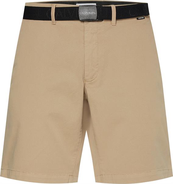 GARMENT DYE BELTED SHORTS travertine