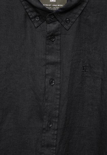 Garment dye Leinenhemd black