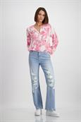 Geblümte Bluse pink smoothie gemustert