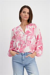 Geblümte Bluse pink smoothie gemustert