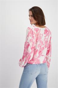 Geblümte Bluse pink smoothie gemustert