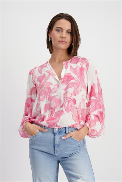 Geblümte Bluse pink smoothie gemustert