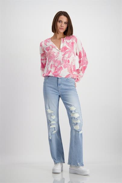 Geblümte Bluse pink smoothie gemustert