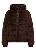 Gefütterte Fake Fur Jacke mit Kapuze chocolate sauce brown