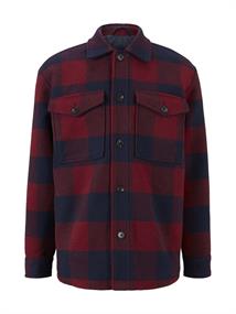 Gefütterte Hemdjacke mit Brusttaschen burgundy navy big vichy check