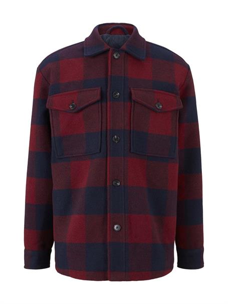 Gefütterte Hemdjacke mit Brusttaschen burgundy navy big vichy check