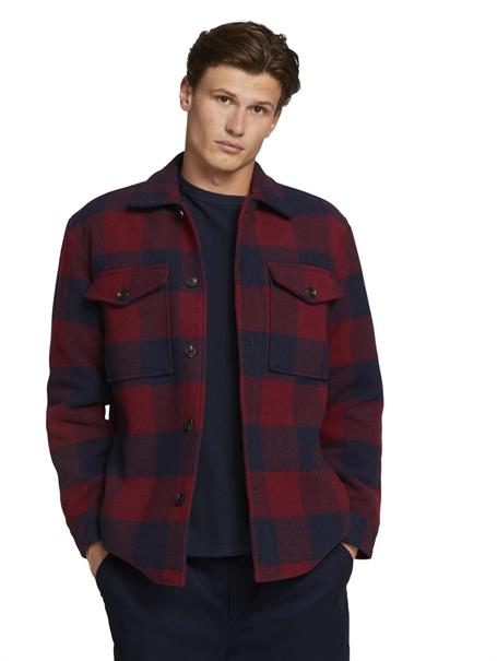 Gefütterte Hemdjacke mit Brusttaschen burgundy navy big vichy check