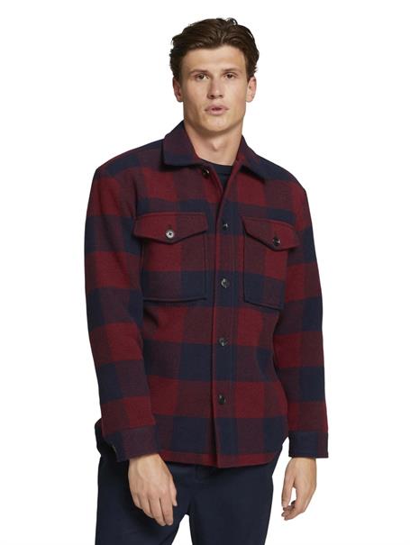 Gefütterte Hemdjacke mit Brusttaschen burgundy navy big vichy check