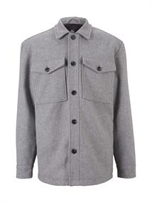 Gefütterte Hemdjacke mit Brusttaschen cosy grey melange