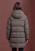 Gefütterte Jacke mit Kapuze und Print auburn brown