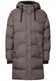 Gefütterte Jacke mit Kapuze und Print auburn brown