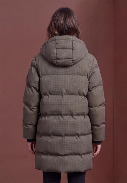 Gefütterte Jacke mit Kapuze und Print auburn brown
