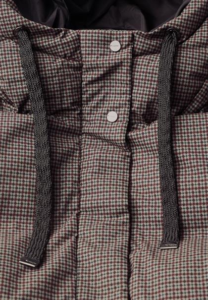 Gefütterte Jacke mit Kapuze und Print auburn brown