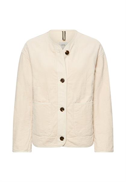 Gefütterter Cordblazer mit Wattierung pearl