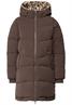 Gefütterter Parka mit Leo-Fake-Fur auburn brown