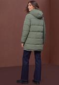 Gefütterter Parka mit Leo-Fake-Fur somber green