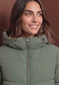 Gefütterter Parka mit Leo-Fake-Fur somber green
