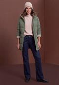 Gefütterter Parka mit Leo-Fake-Fur somber green