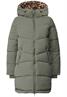 Gefütterter Parka mit Leo-Fake-Fur somber green