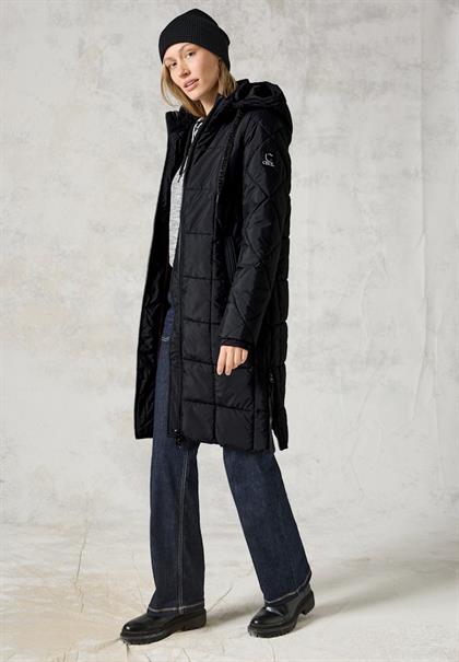 Gefütterter Steppmantel black