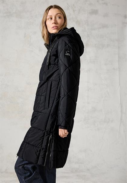 Gefütterter Steppmantel black