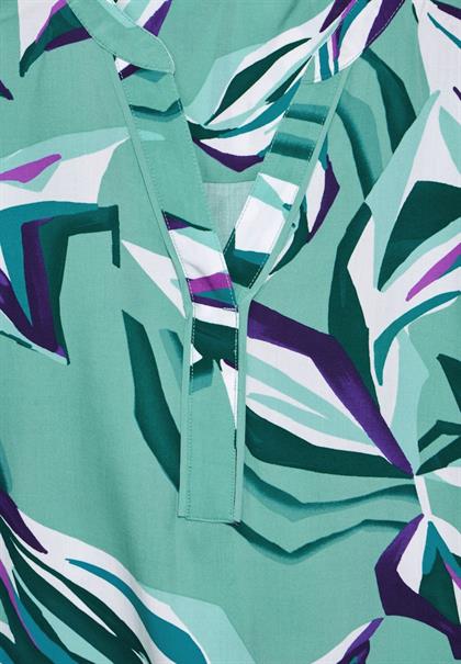 Gemusterte Bluse adriatic green