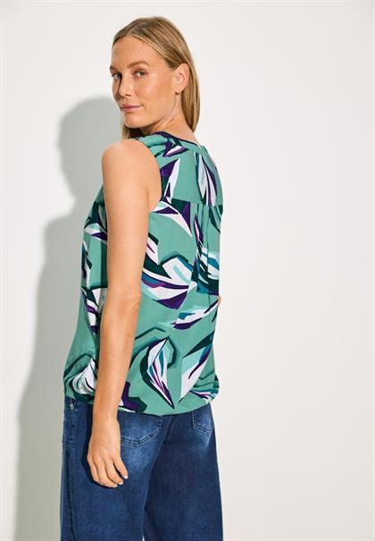 Gemusterte Bluse adriatic green