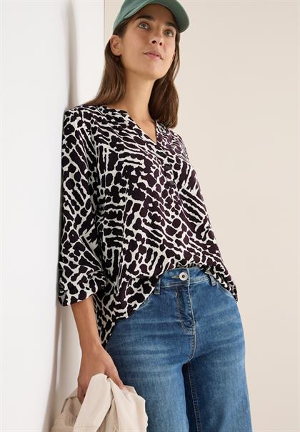 Gemusterte Bluse eggplant red
