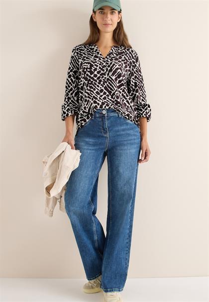 Gemusterte Bluse eggplant red