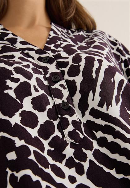 Gemusterte Bluse eggplant red