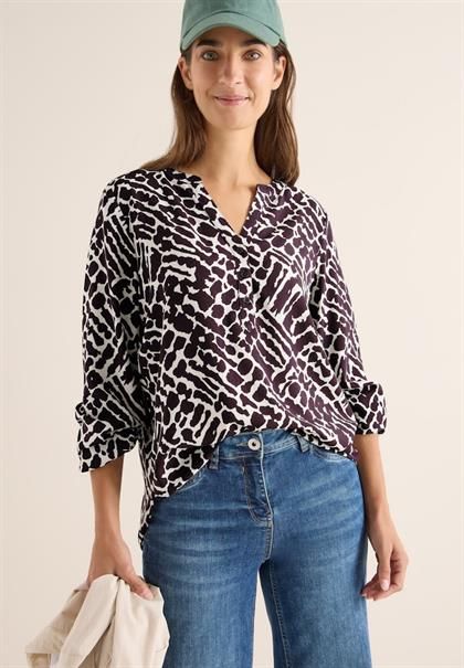 Gemusterte Bluse eggplant red