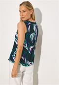 Gemusterte Bluse fir green