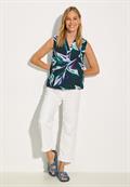 Gemusterte Bluse fir green
