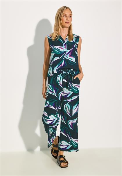Gemusterte Bluse fir green