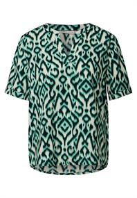 Gemusterte Bluse hunter green