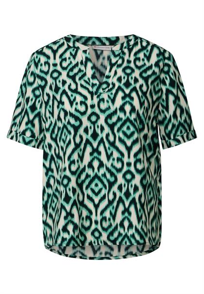 Gemusterte Bluse hunter green