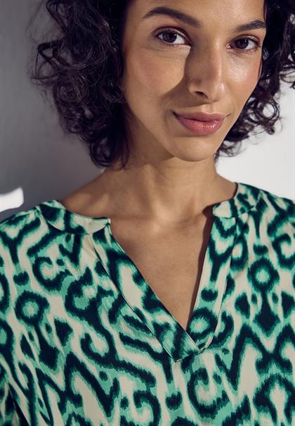 Gemusterte Bluse hunter green
