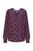 Gemusterte Bluse mit Bindedetail pink