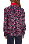 Gemusterte Bluse mit Bindedetail pink