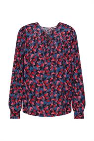 Gemusterte Bluse mit Bindedetail pink