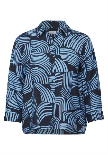Gemusterte Bluse universal blue