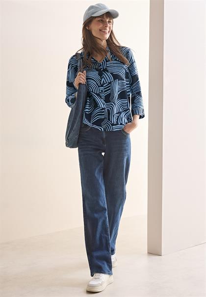 Gemusterte Bluse universal blue